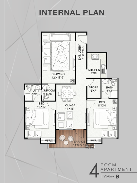 4 Room Floor Plan