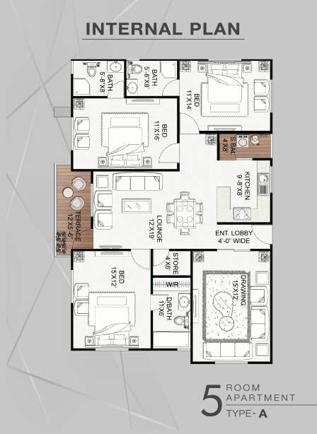 5 Room Floor Plan