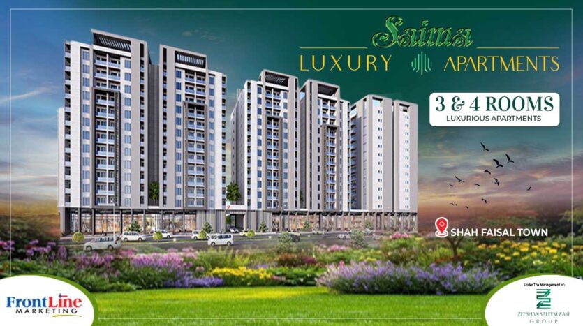 * Saima ki Luxury Living, Main Shah Faisal Par! * Saima Luxury Apartments: Jahan Sakoon aur Luxury Milte Hain. * Apna Ghar, Shah Faisal ki Prime Location!